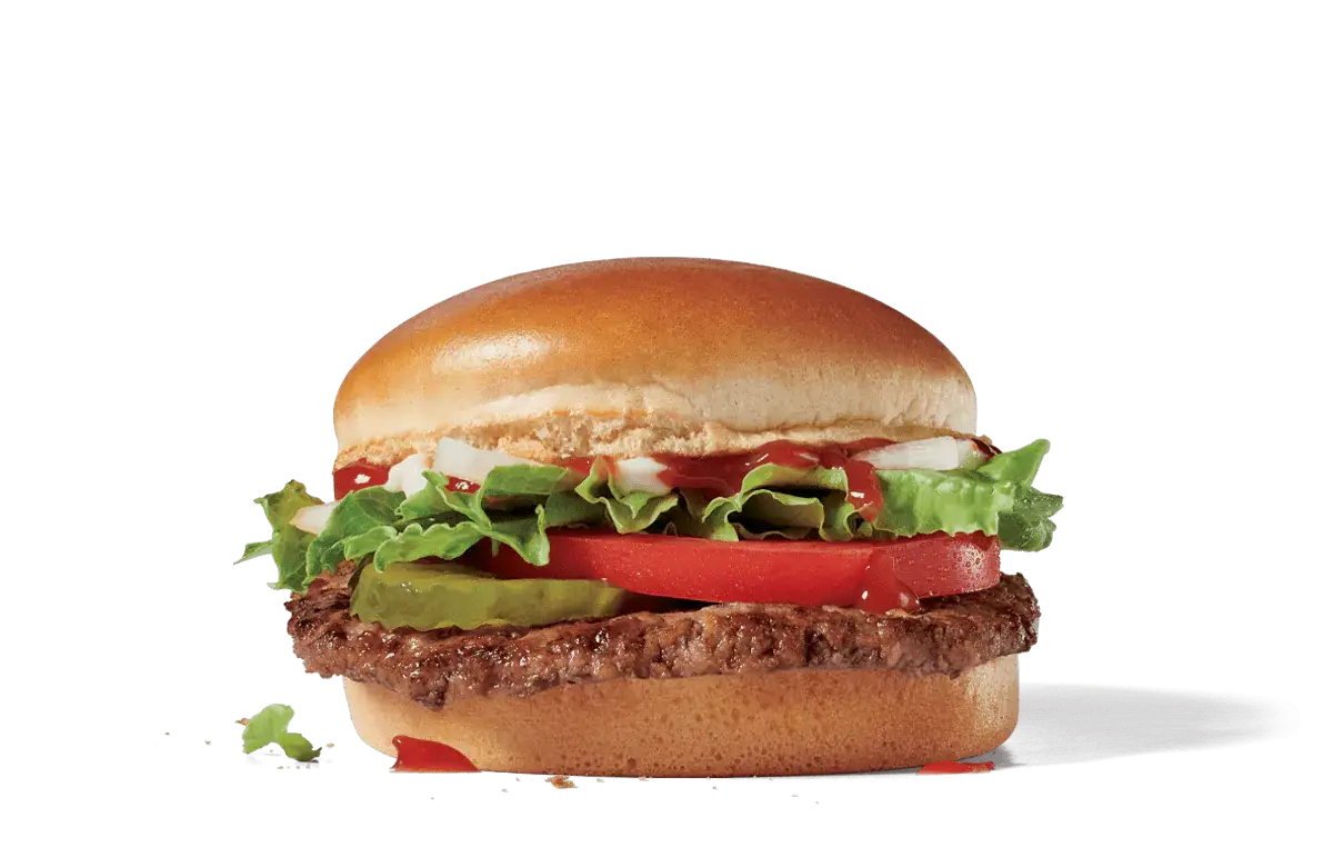 a hamburger with lettuce and tomato